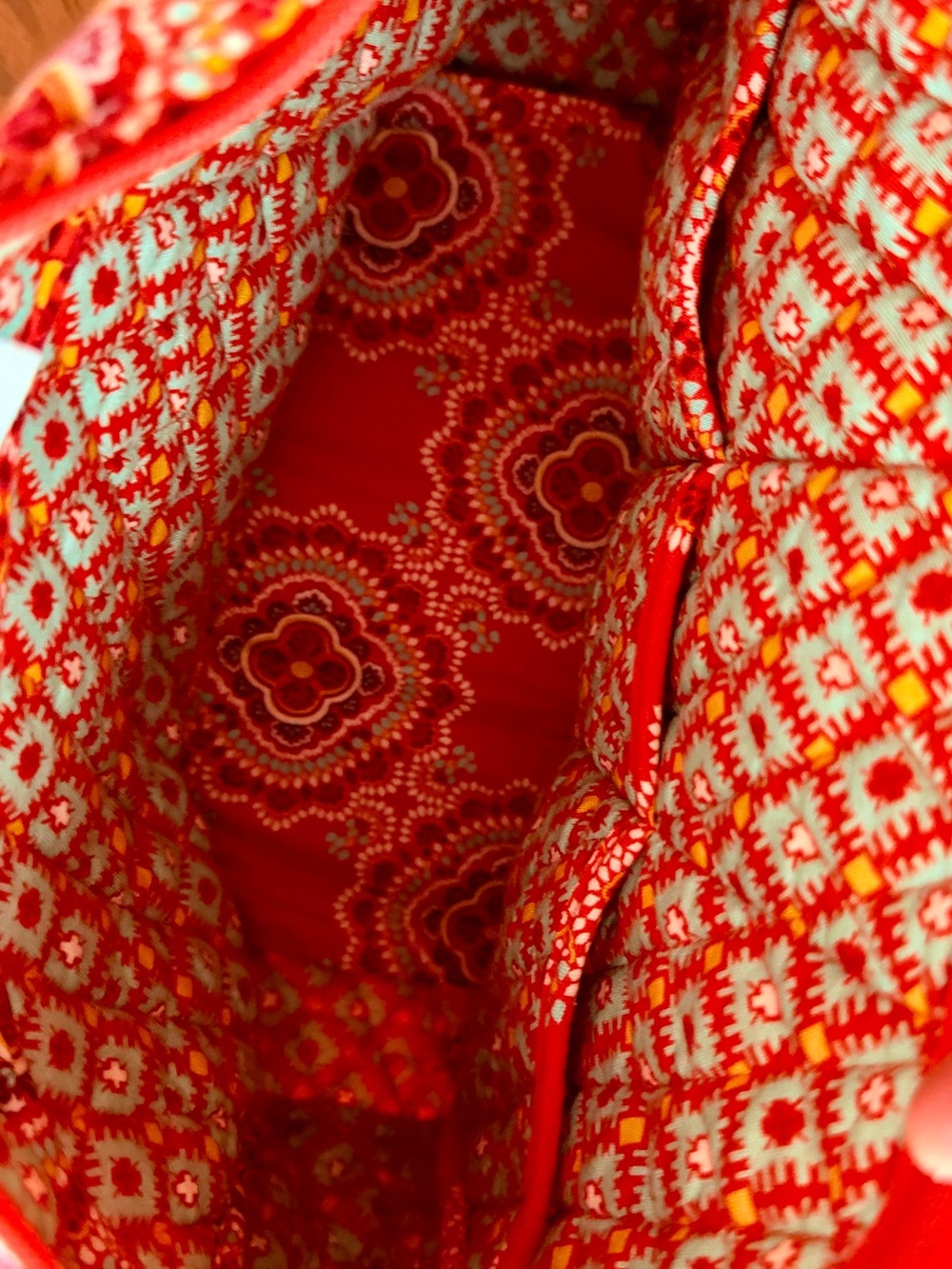 Vera Bradley Red Quilted Floral Shoulder Bag - Picture 6 of 10